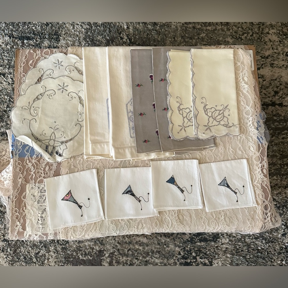 Vintage Napkin Bundle Mismatched lot of 12